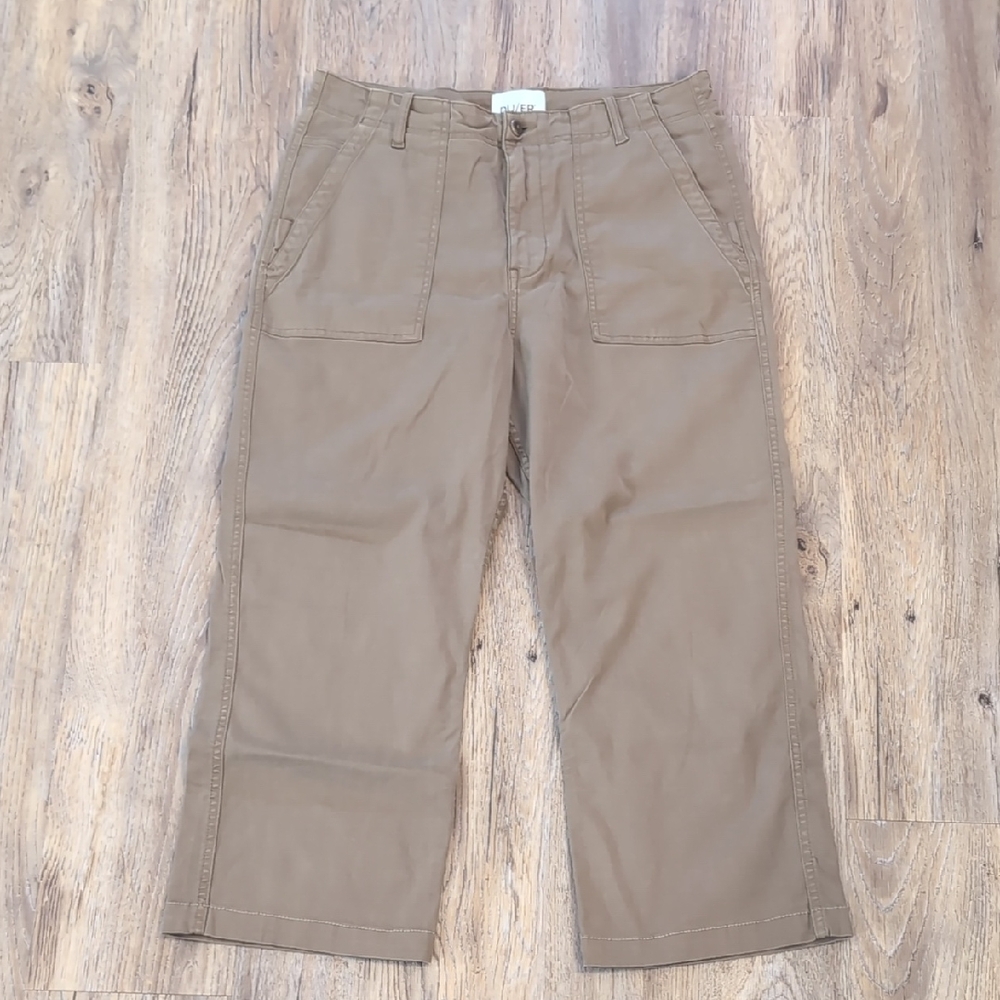 DU/ER Tan Wide Leg Cropped Pants